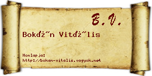 Bokán Vitális névjegykártya